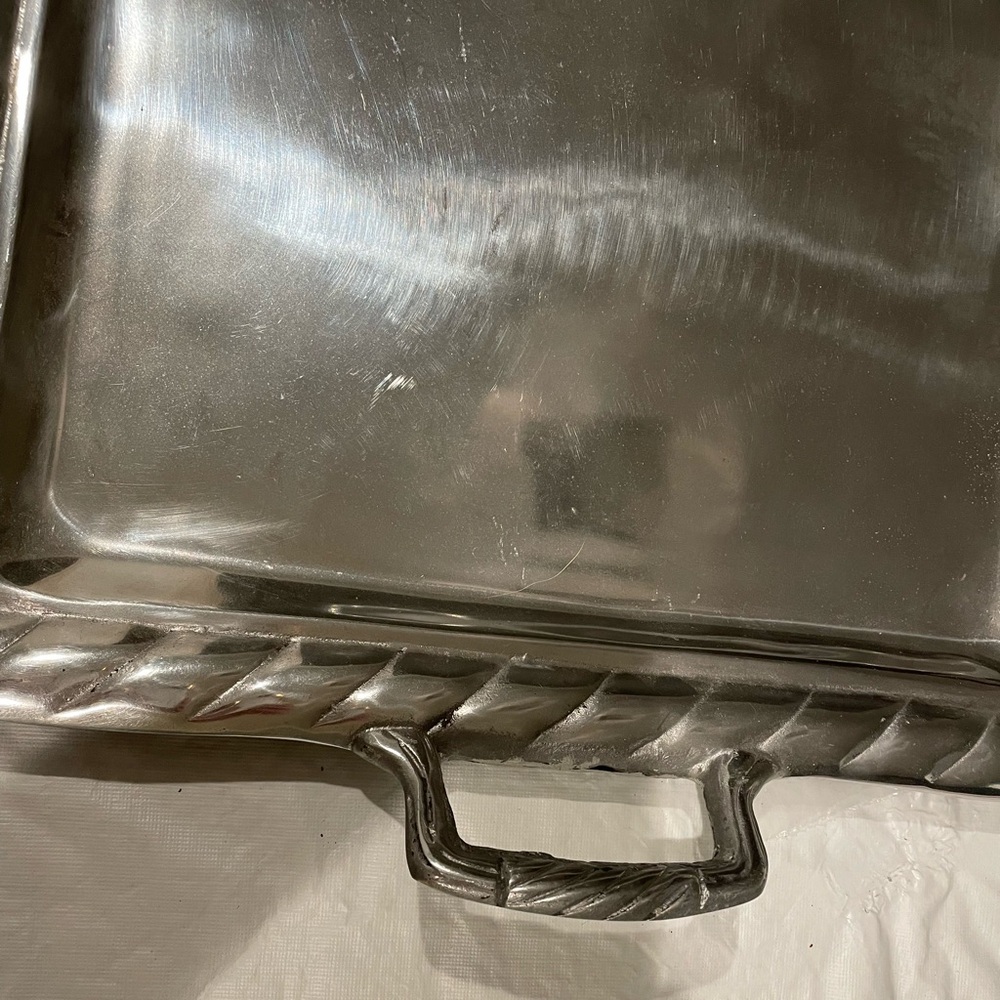 A gift recycled to us, possibly pewter tray.  Perfect for your holiday party!!